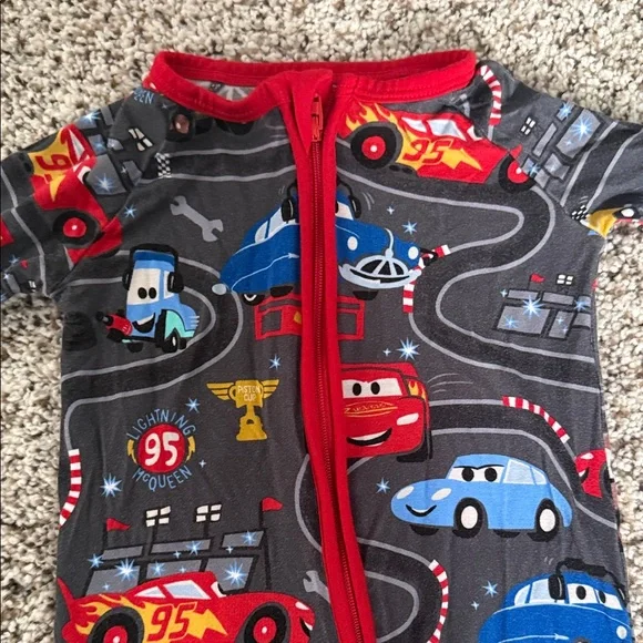 Little Sleepies Cars Print Kids Footie Pajama - Picture 3 of 5